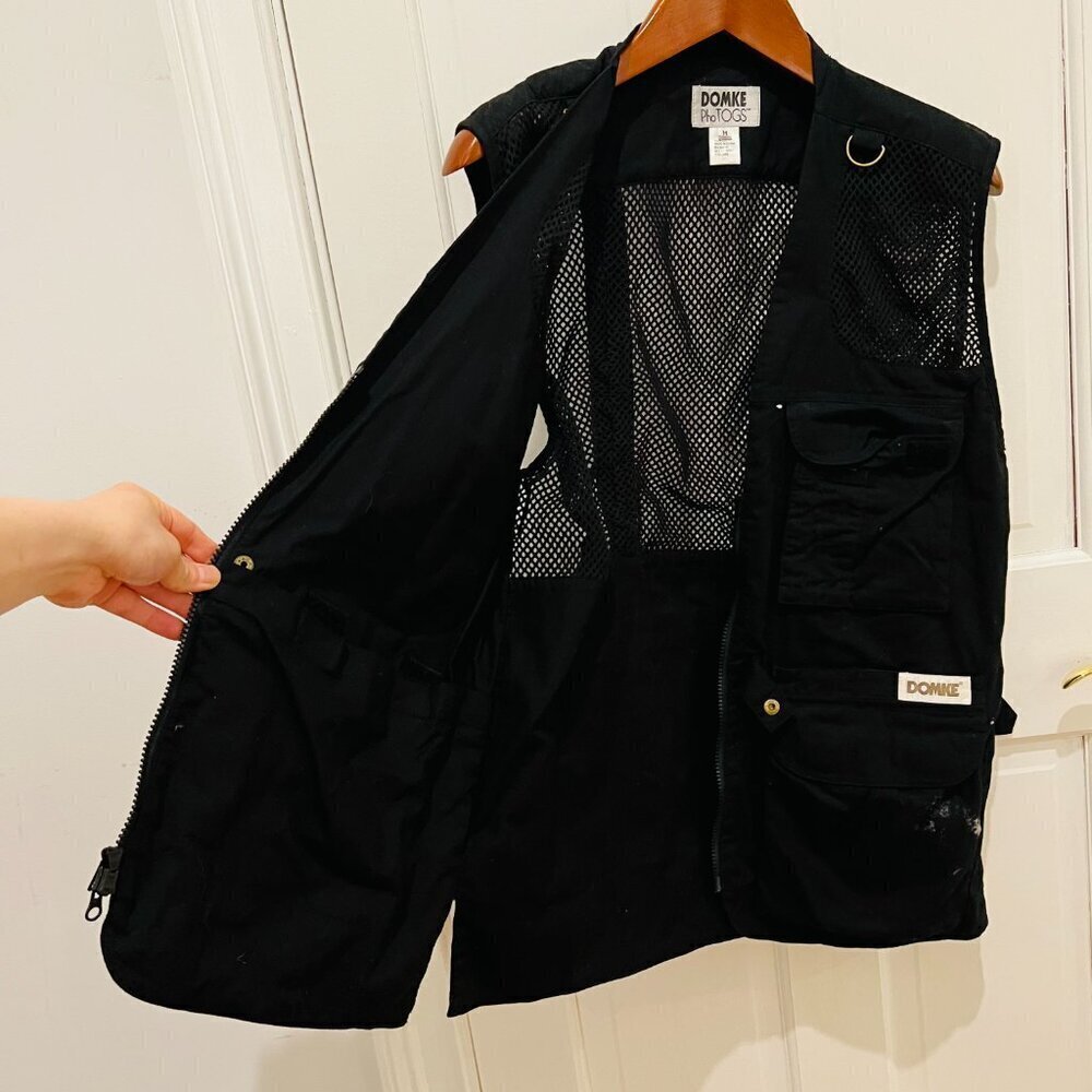 Domke PhoTOGS Utility Photo Vest Medium Black Mesh 13 Pockets Professional Zip - Picture 15 of 16